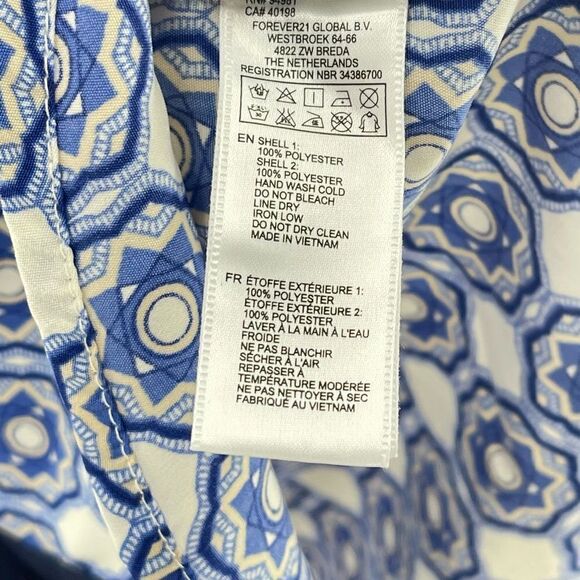 Forever 21 mandala print sleeveless shirt top blouse collared medium - Picture 5 of 10